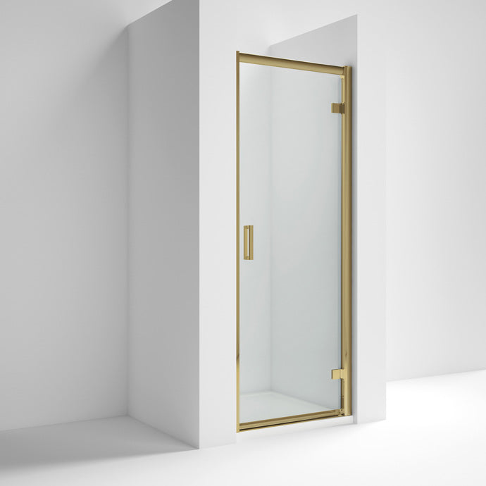 Rene 6mm Hinged Door Brushed Brass