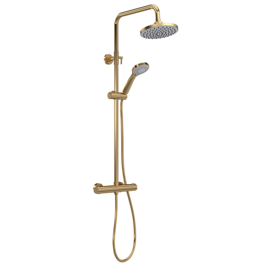 Nuie JTY875 Brushed Brass Bar Showers with Drencher
