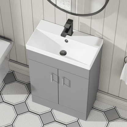Nuie Turin Compact 550mm 2 Door Unit & Basin Floor Standing