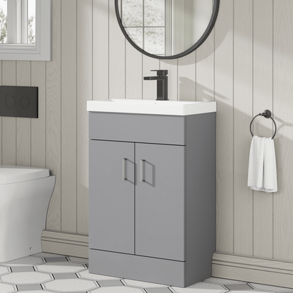 Nuie Turin Compact 550mm 2 Door Unit & Basin Floor Standing