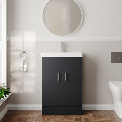 Nuie Turin Compact 550mm 2 Door Unit & Basin Floor Standing