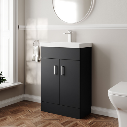 Nuie Turin Compact 550mm 2 Door Unit & Basin Floor Standing