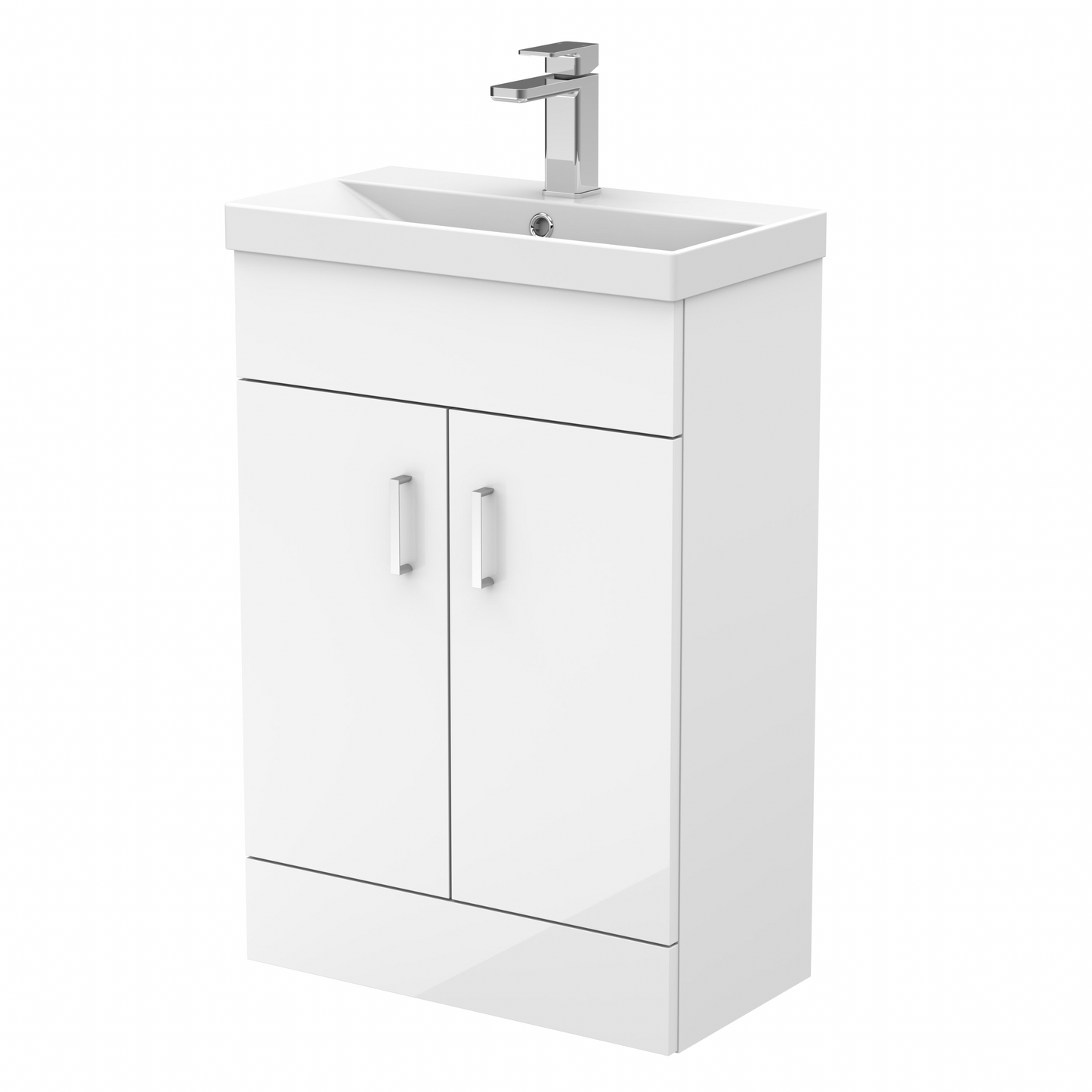 Nuie Turin Compact 550mm 2 Door Unit & Basin Floor Standing