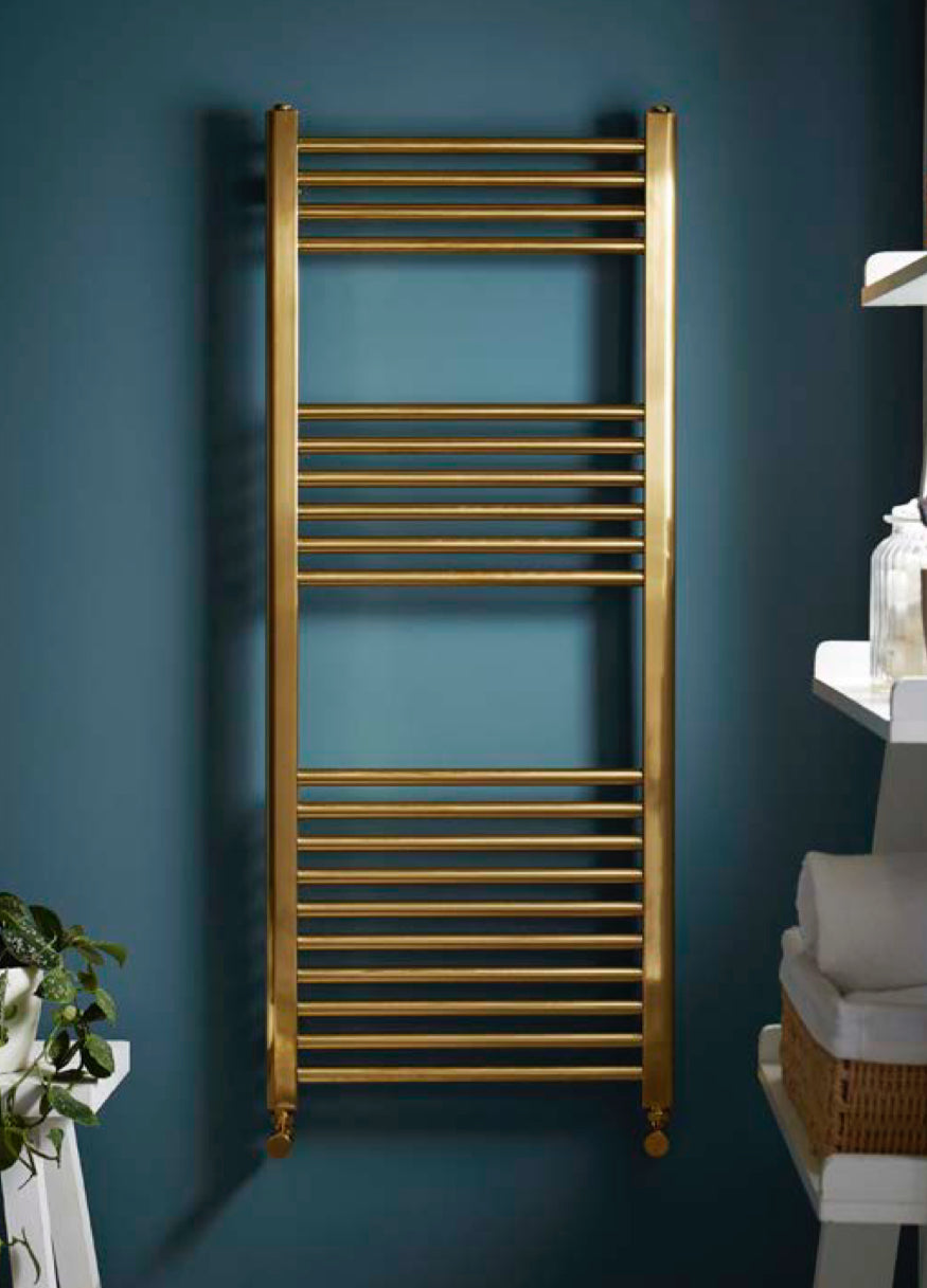 K Rail Brushed Brass Radiator 22mm