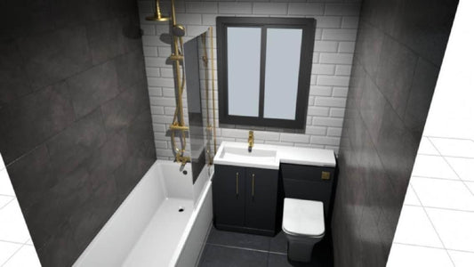 Brushed Brass or Black Bathroom Suite