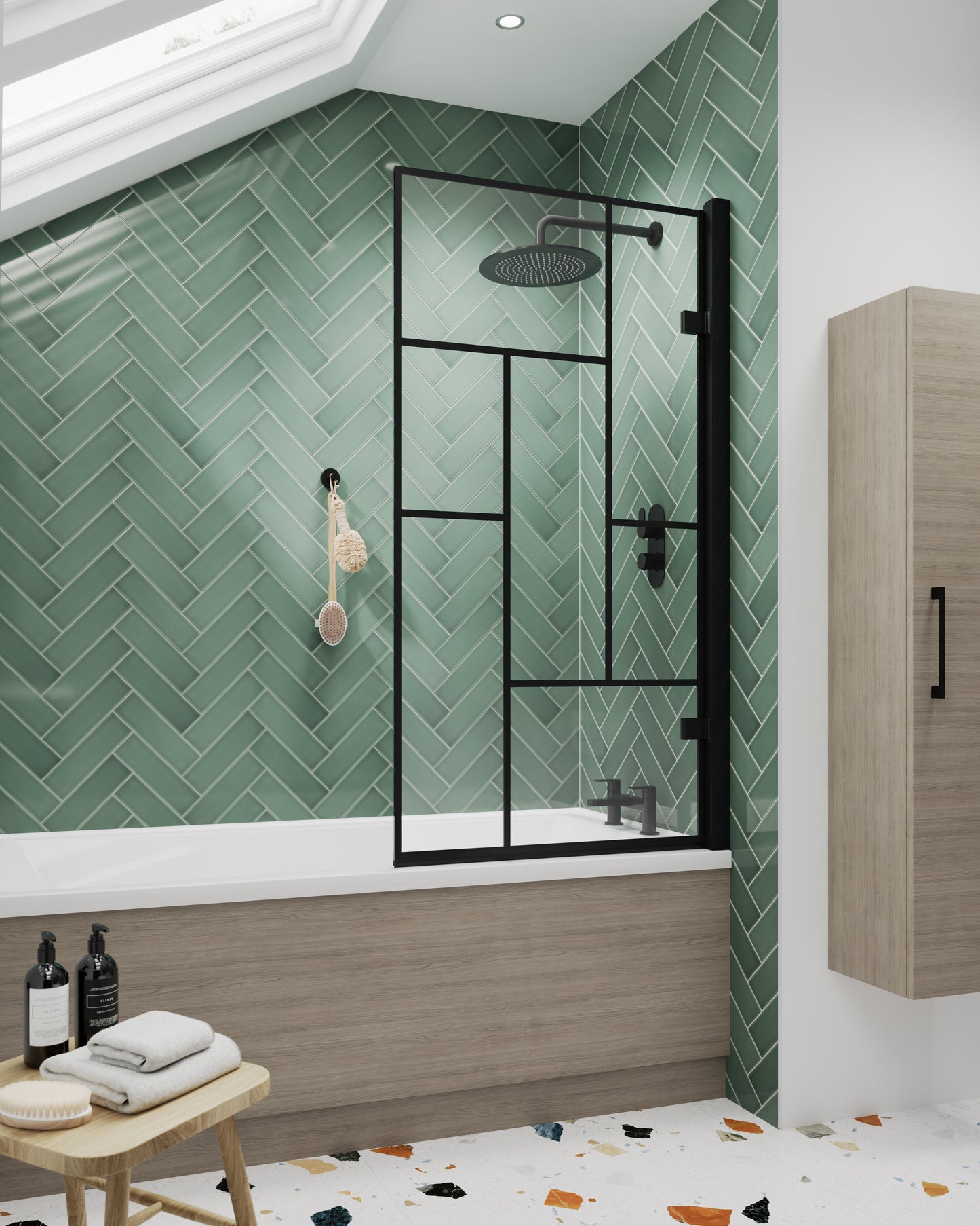 Pacific Black 6mm Square Bath screens