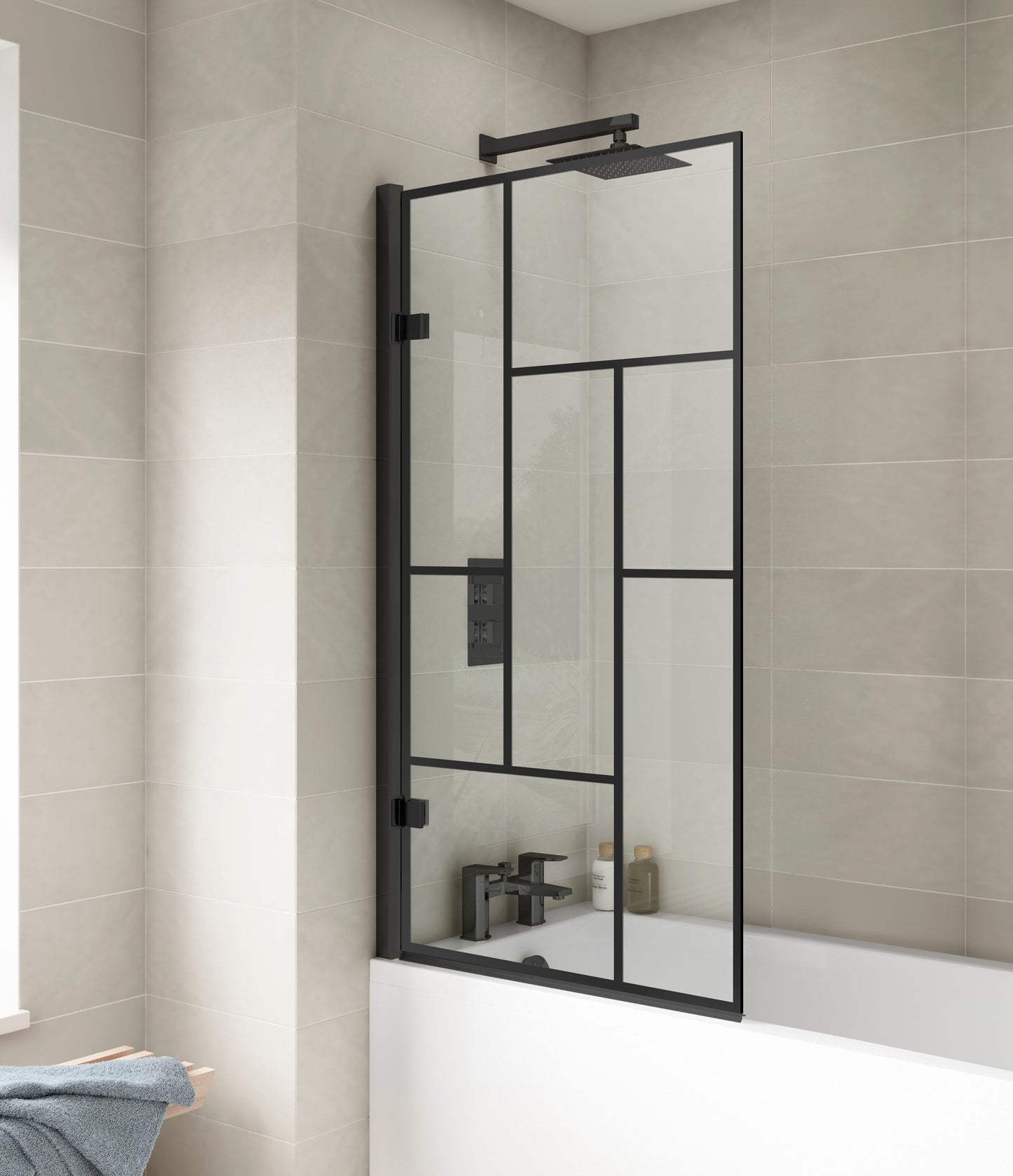 Pacific Black 6mm Square Bath screens