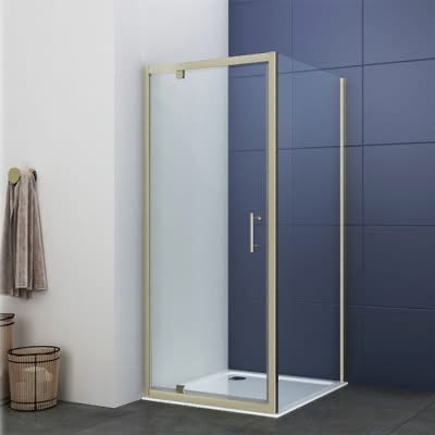 Arley Ralus 800 x 800mm Brushed Brass Enclosure includes Tray And Waste with FREE Dual Head Shower😲 (