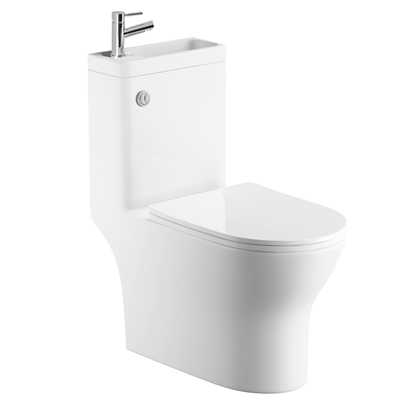 Arley Round Combi 2-in-1 WC, Basin & Soft Close Seat including Mono Basin Mixer
