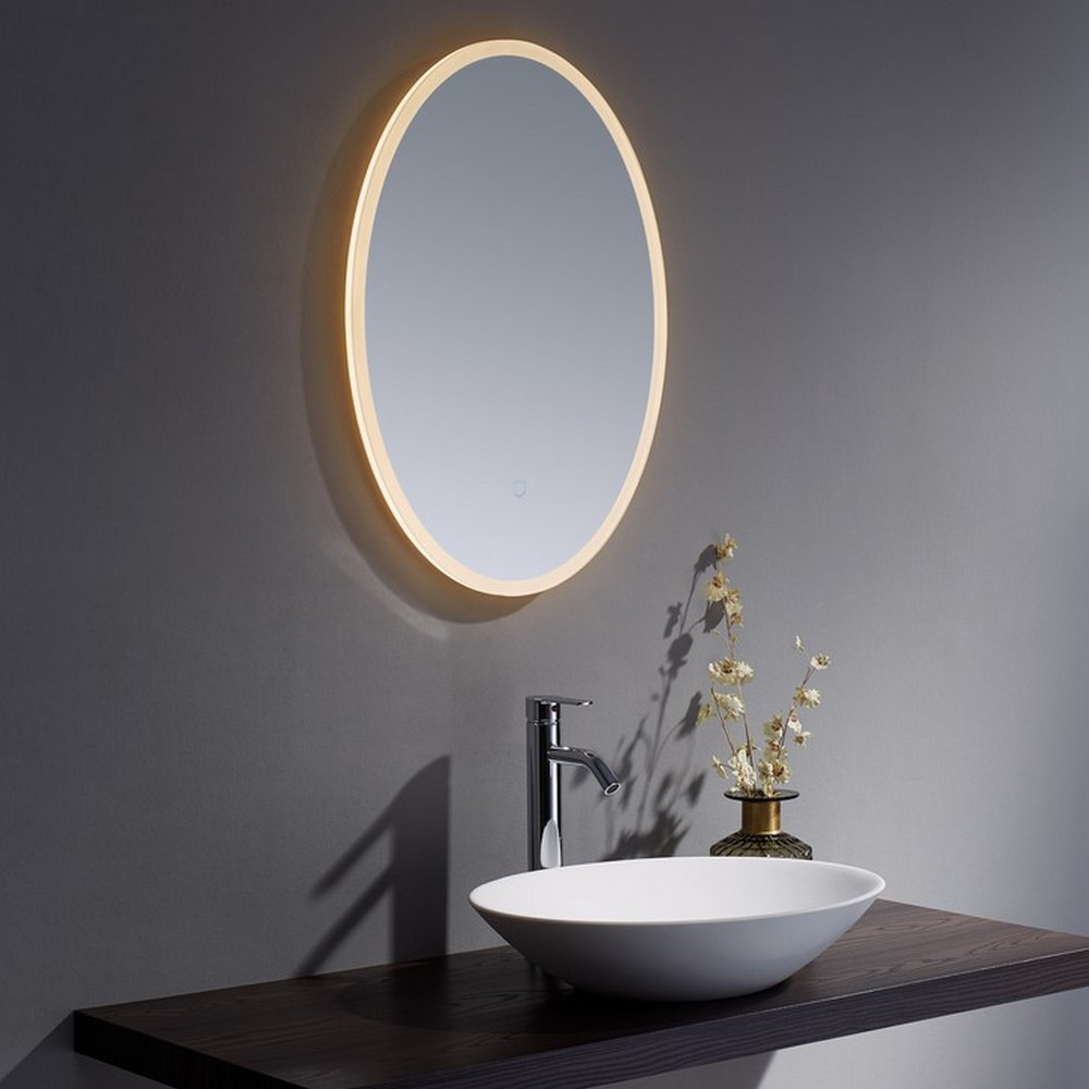 K Vit Burleigh Oval Led Mirror Halo Touch Sensor Anti-Fog Demister 3 Tone Ambient Lighting.
