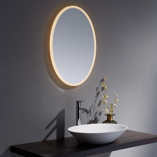 K Vit Burleigh Oval Led Mirror Halo Touch Sensor Anti-Fog Demister 3 Tone Ambient Lighting.