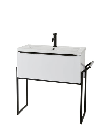 Kore Gloss White Framed  Wall Mounted Drawer/Basin Unit, 600mm, 800mm