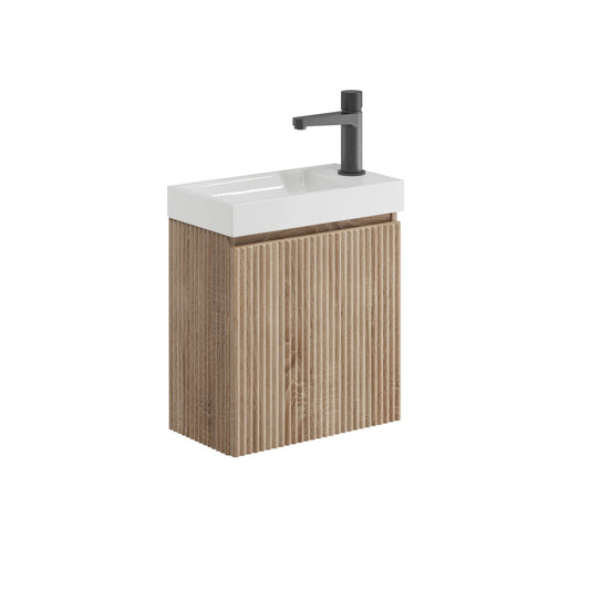 Scudo Linea Cloakroom Wall Hung Cabinet & Basin