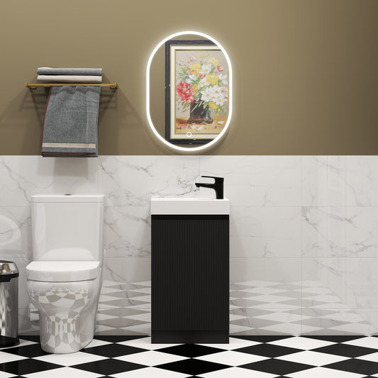 Giavani Como Floor Standing 450mm Cloakroom vanity Unit & Basin Matt Black