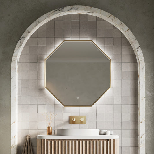 Scudo Passa LED Mirror Brushed Brass