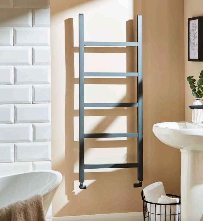 Welland Textured Black Towel Rail