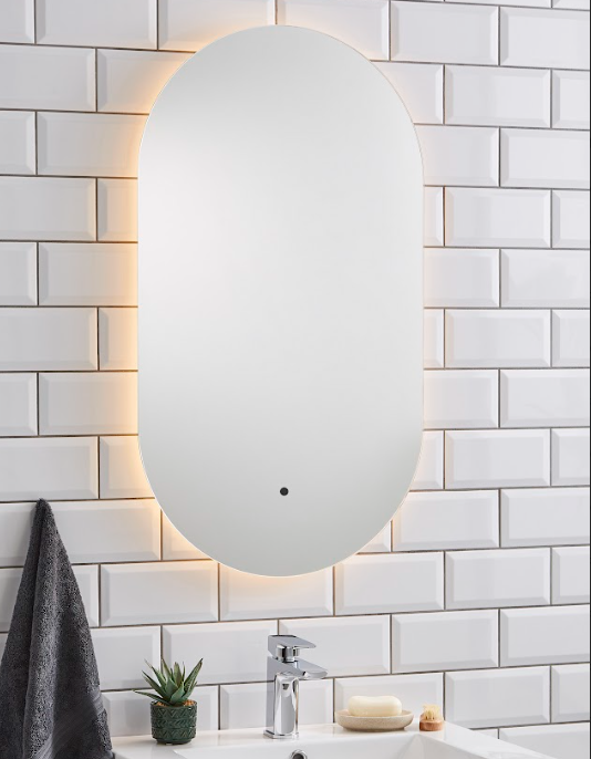 Lola 500x900mm Led Mirror/ 3 Tone Ambient Lighting/Anti Fog Demister/Sensor Switch