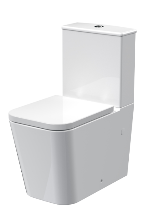 Orlen Square Rimless Flush To Wall Pan, Cistern & Seat