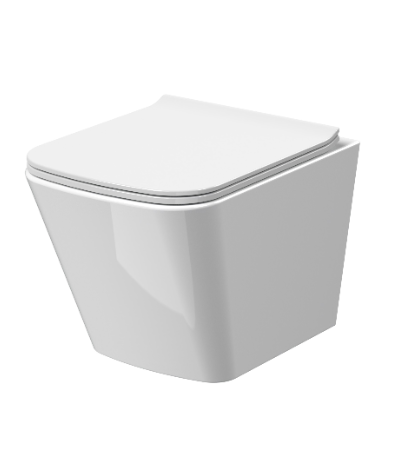 Orlen Square Rimless Wall Hung Pan & Sandwich Seat