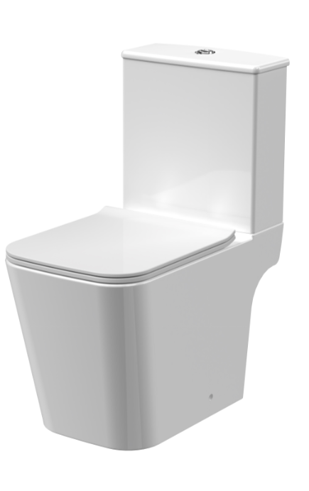 Orlen Square Rimless Open Back Pan, Cistern & Seat