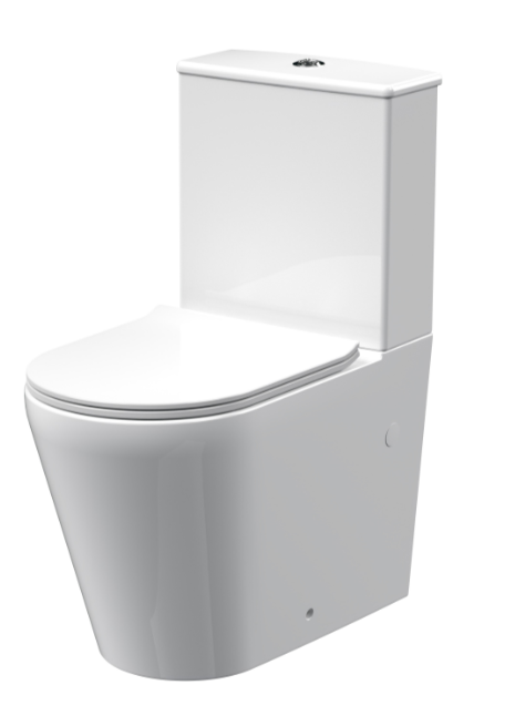 Fenton Rimless Flush To Wall Pan, Cistern & Sandwich Seat