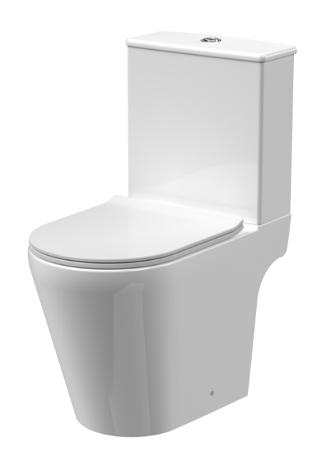 Fenton Rimless Open Back Pan, Cistern & Sandwich Seat