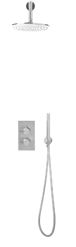 Scudo Core Chrome Round Handle, Handset & Bracket