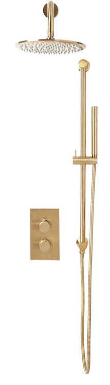 Scudo Core Brushed Brass Round Handle Riser Kit