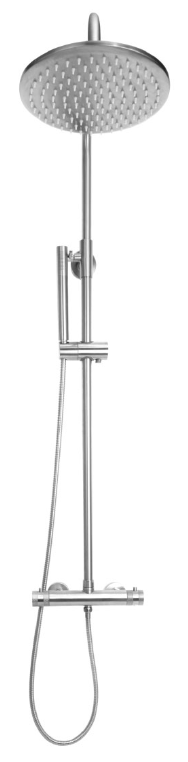 Scudo Core Chrome Round Rigid Riser Bar Showers