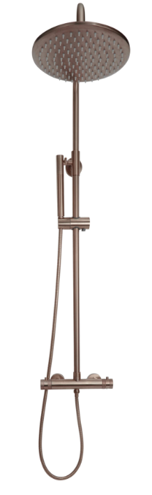 Scudo Core Brushed Bronze Round Rigid Riser Bar Showers
