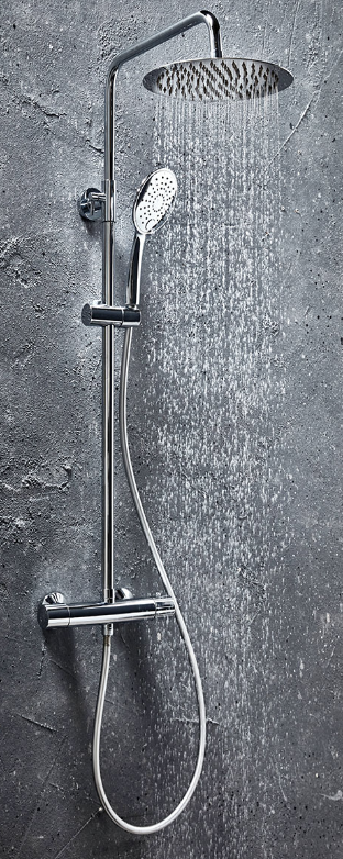 Scudo Messi Chrome Round Cool Touch Rigid Riser Shower