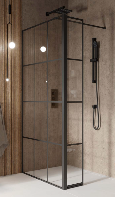 Scudo Forte Wetrooms Black Grid Join