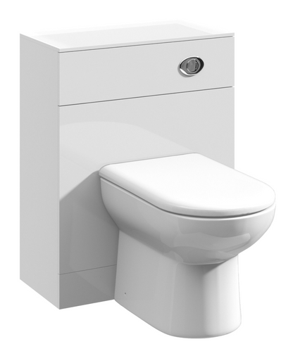 Nuie Axis Satin White 600mm WC Cabinet White