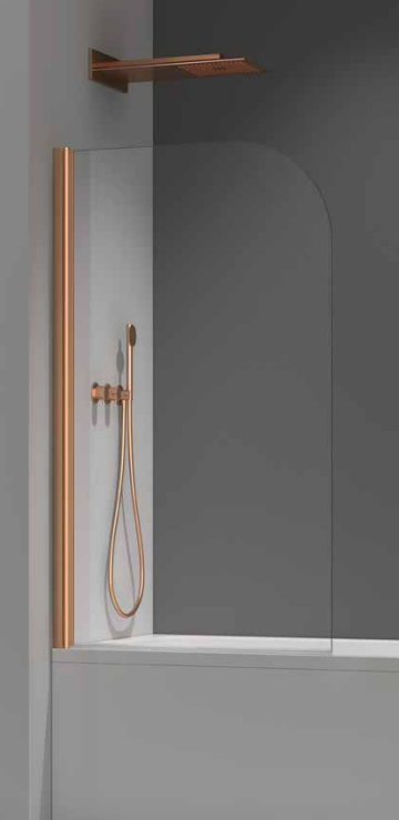 Alan T. Carr Radius 8mm Brushed Bronze Bath Screen 800 x 1400mm