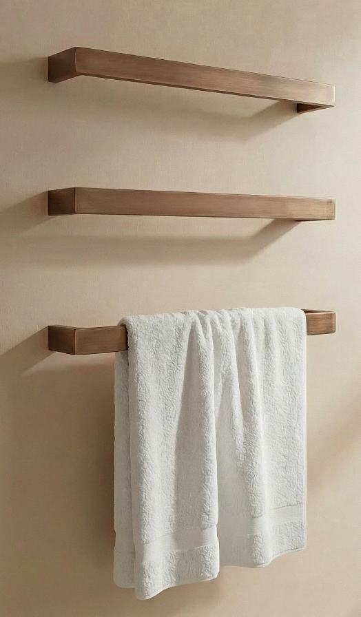 K Vit Singola 12V Electric Towel Rail Brushed Bronze