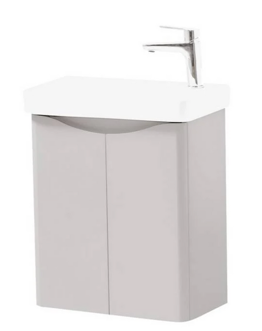 K Vit Arc Matt Cashmere 500mm Cloakroom 2 Door Wall Hung Basin/Unit