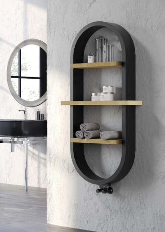 Vaughan Textured Black Towel Rail