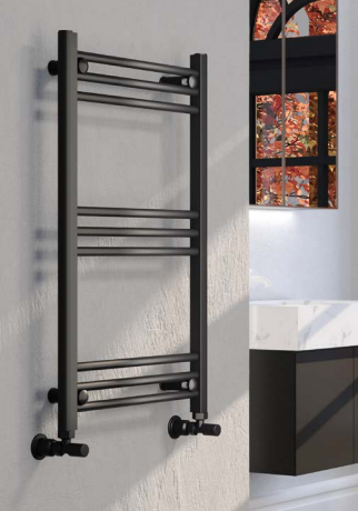 Ontario Textured Black Towel Rail
