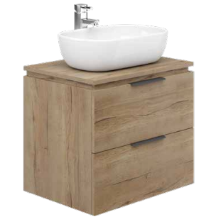 Alan T. Carr Onyx Wall Hung 2 Drawer Unit W Standard Countertop