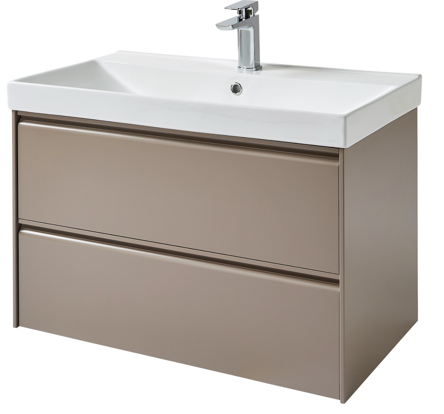 K Vit Moon 500/600/800mm 2 Drawer Wall Hung & ceramic Basin Cocoa