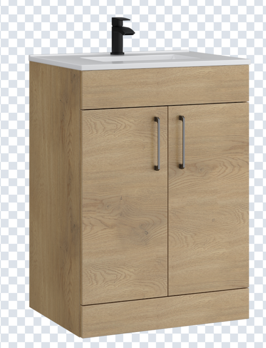 K Vit Dove 500/600mm Floor Standing 2 Door Unit & Ceramic Basin Torro Oak