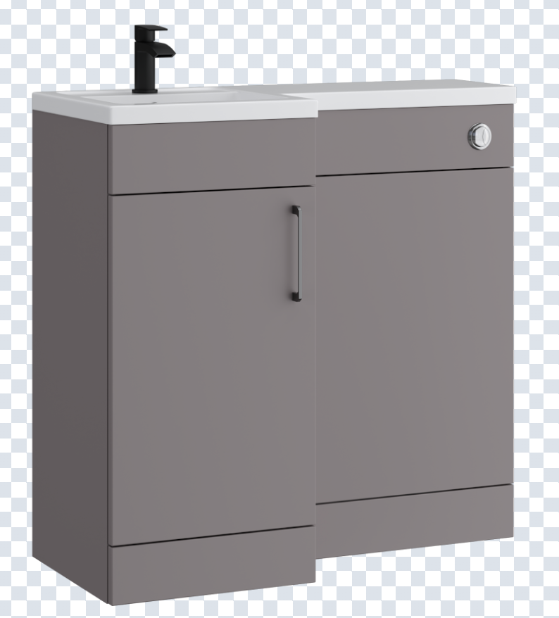 K Vit Dove 900/1100mm L-Shaped Door Unit Furniture Pack Cistern Included Slate Grey