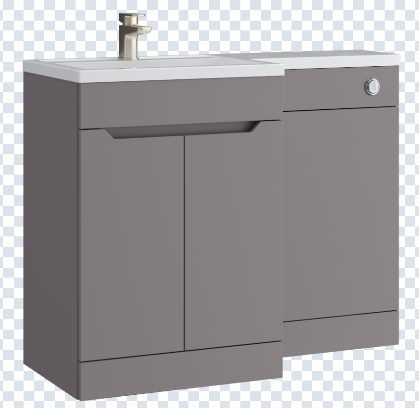 K Vit Urban 1100mm L-Shaped Door Unit Furniture Pack Cistern Included Slate Grey