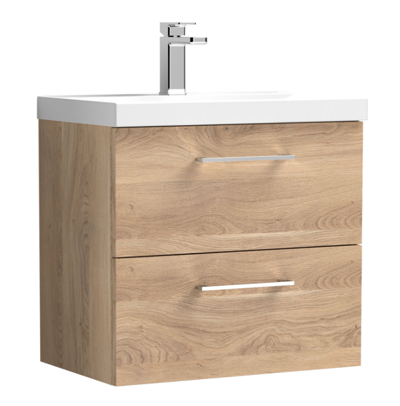 Nuie Arno 600/800mm 2 Drawer Wall Hung Basin Cabinet
