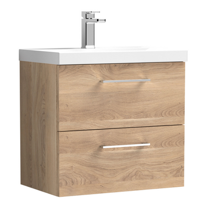 Nuie Arno 600/800mm 2 Drawer Wall Hung Basin Cabinet