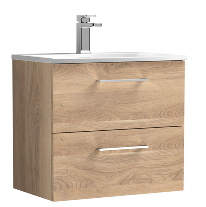 Nuie Arno 600/800mm 2 Drawer Wall Hung Basin Cabinet