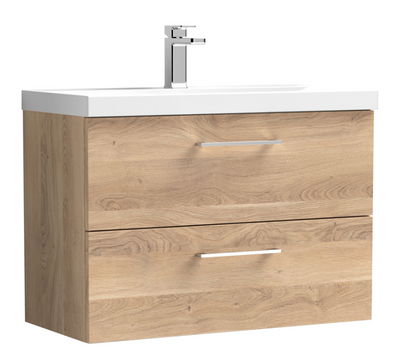 Nuie Arno 600/800mm 2 Drawer Wall Hung Basin Cabinet