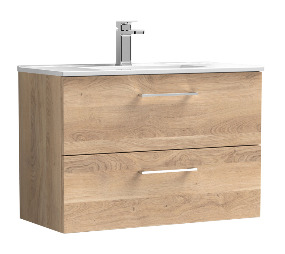 Nuie Arno 600/800mm 2 Drawer Wall Hung Basin Cabinet