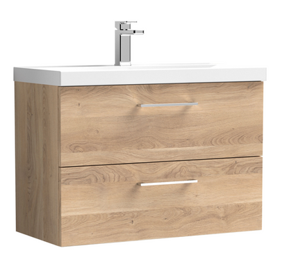 Nuie Arno 600/800mm 2 Drawer Wall Hung Basin Cabinet