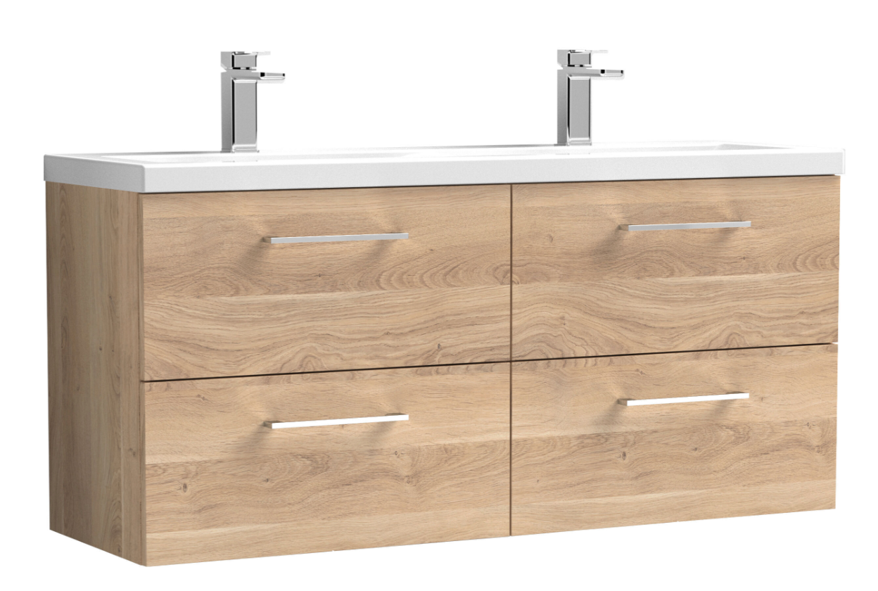 Nuie Arno 1200mm Wall Hung 1 Drawer/2 Drawer/1 Door Basin Cabinets